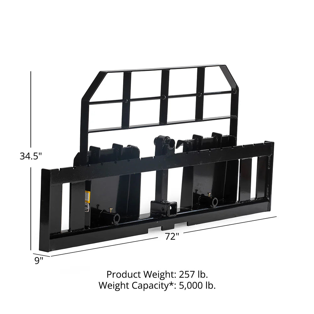 TITAN PRO 72" WIDE SERIES PALLET FORK FRAME SKID STEER