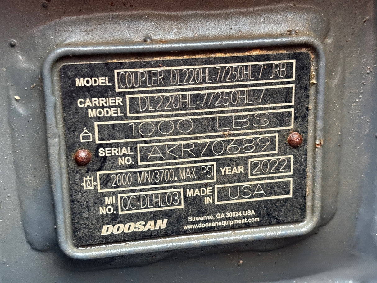 2022 DOOSAN DL250-7 FRONT END LOADER HIGH LIFT W/ SCALE