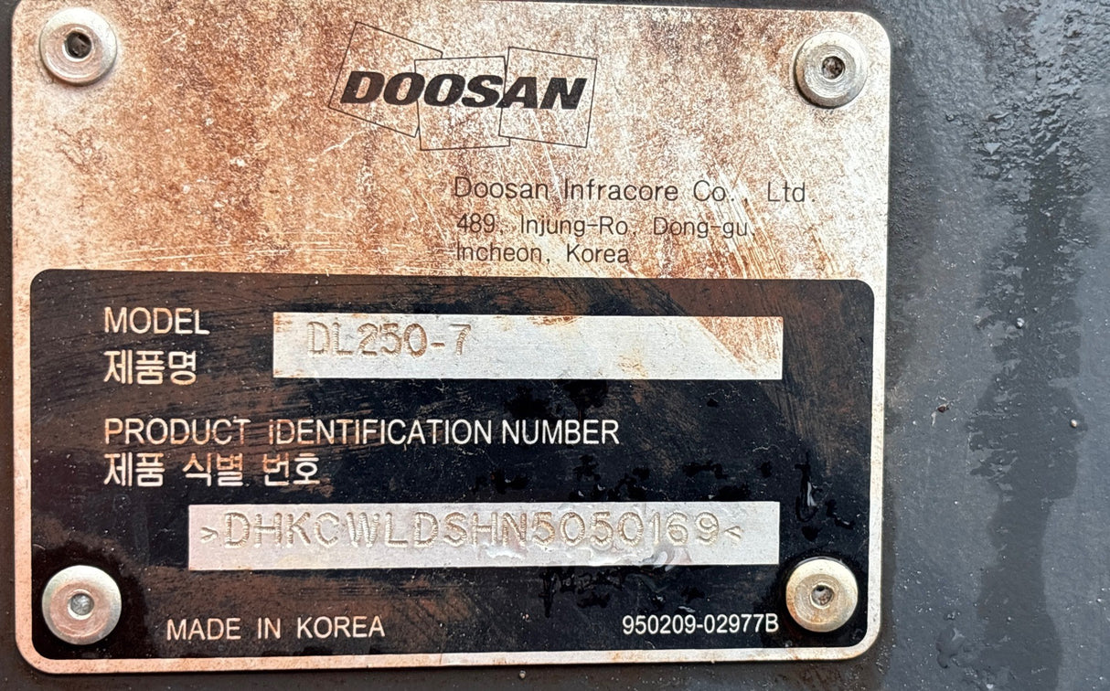 2022 DOOSAN DL250-7 FRONT END LOADER HIGH LIFT W/ SCALE