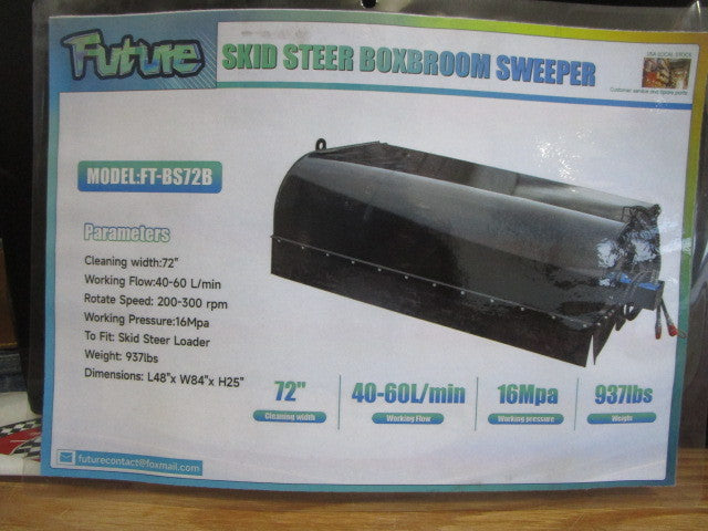 72" UTILITY BOX BROOM SWEEPER FOR SKID STEER