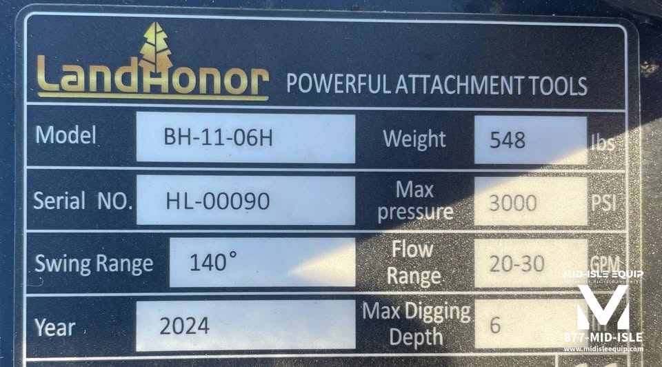 LANDHONOR BACKHOE ATTACHMENT WITH SWING FOR SKID STEER