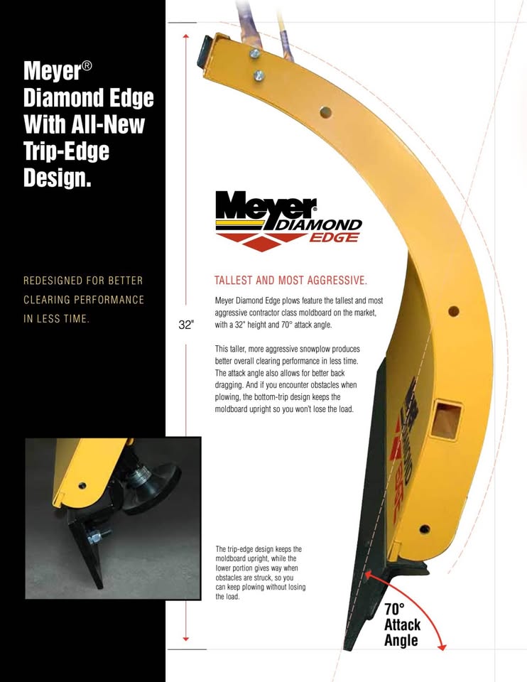 MEYER 7/5' DIAMOND EDGE SNOW PLOW FOR PICK UP TRUCK