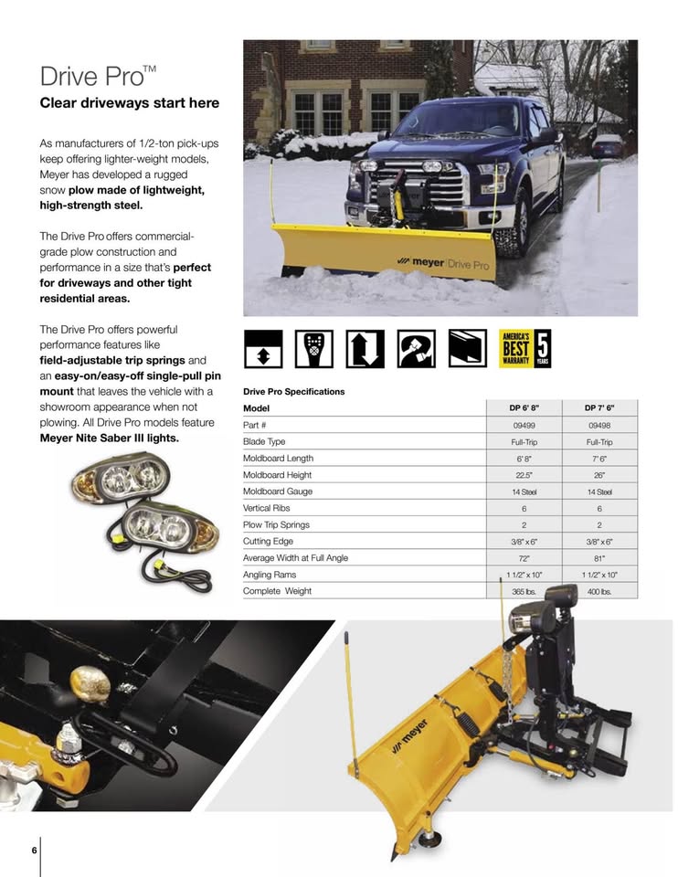 MEYER DRIVE 7' PRO SNOW PLOW