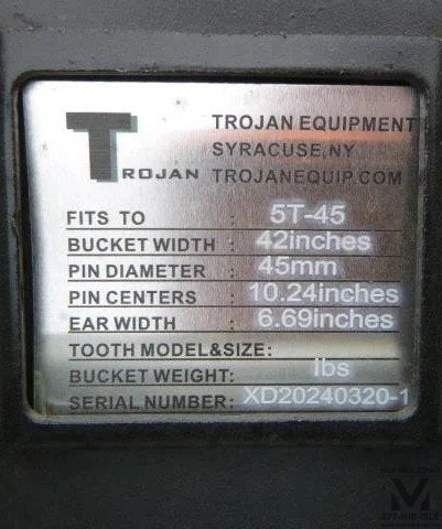 TROJAN 42" CLEAN UP BUCKET FOR EXCAVATOR CAT 303 DEERE 35