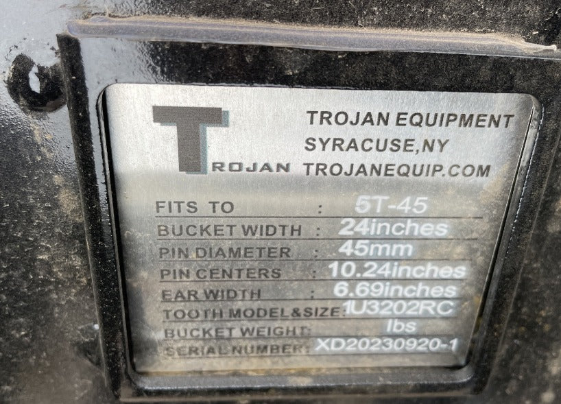 24" TROJAN DIGGING BUCKET FOR 5-TON EXCAVATOR PC55 CAT 305