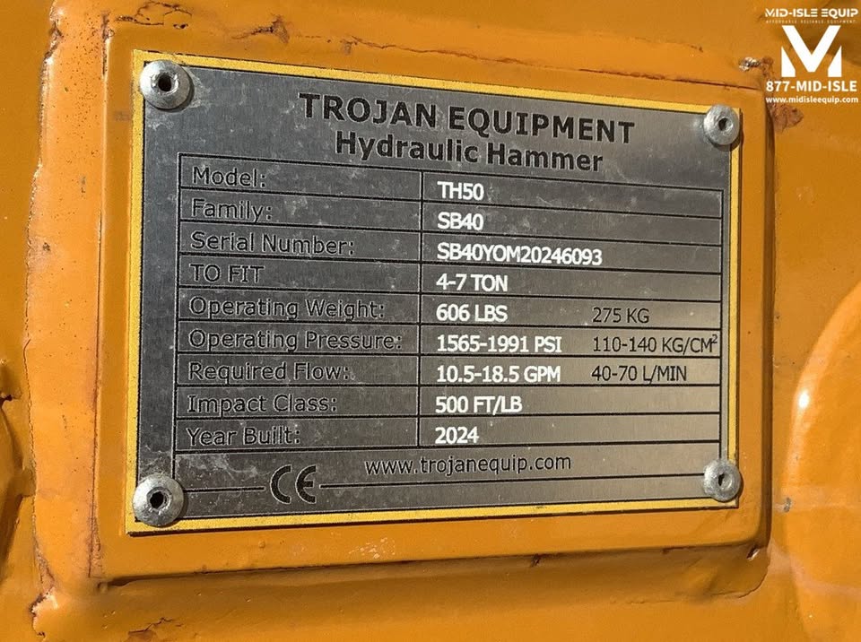 TROJAN HAMMER BREAKER ATTACHMENT FOR EXCAVATOR CAT 305 PC55