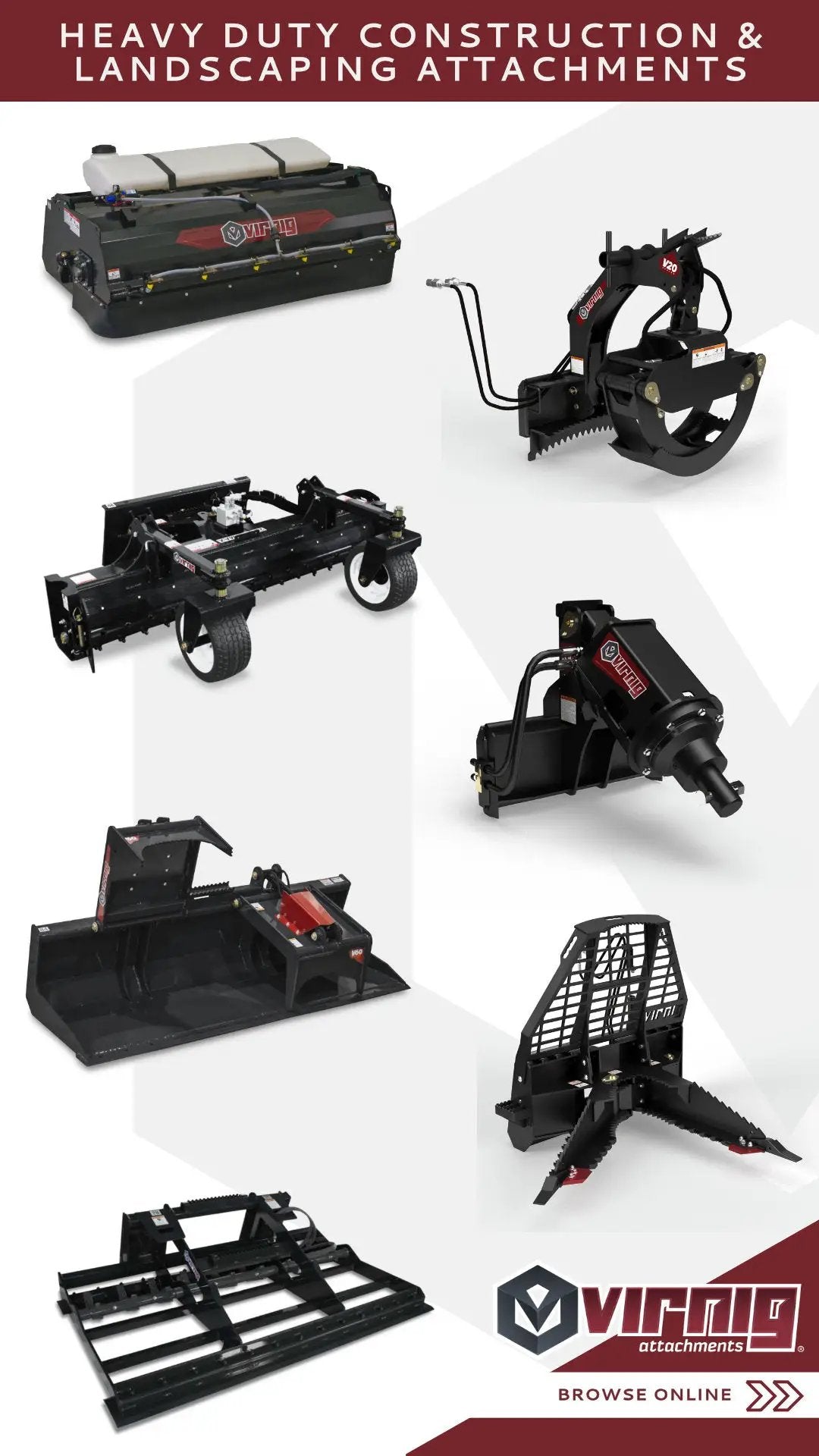 VIRNIG POWER RAKE SOIL CONDITIONER FOR SKID STEER by Virnig