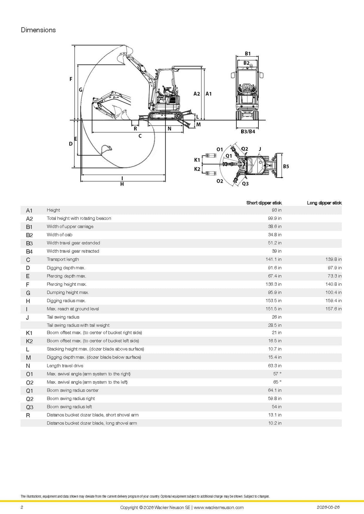 2026 WACKER NEUSON EZ17 MINI EXCAVATOR