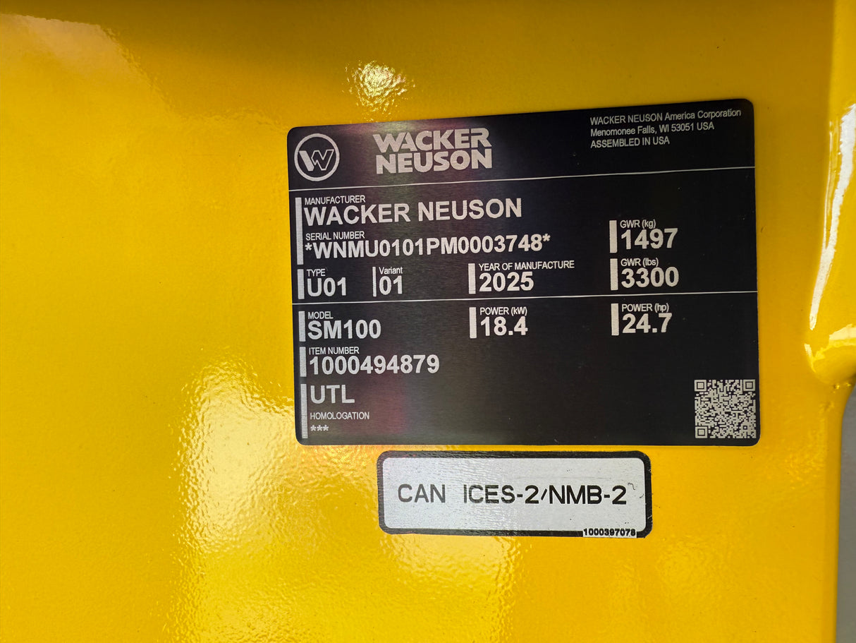 2026 Wacker Neuson SM100 Mini Skid Steer