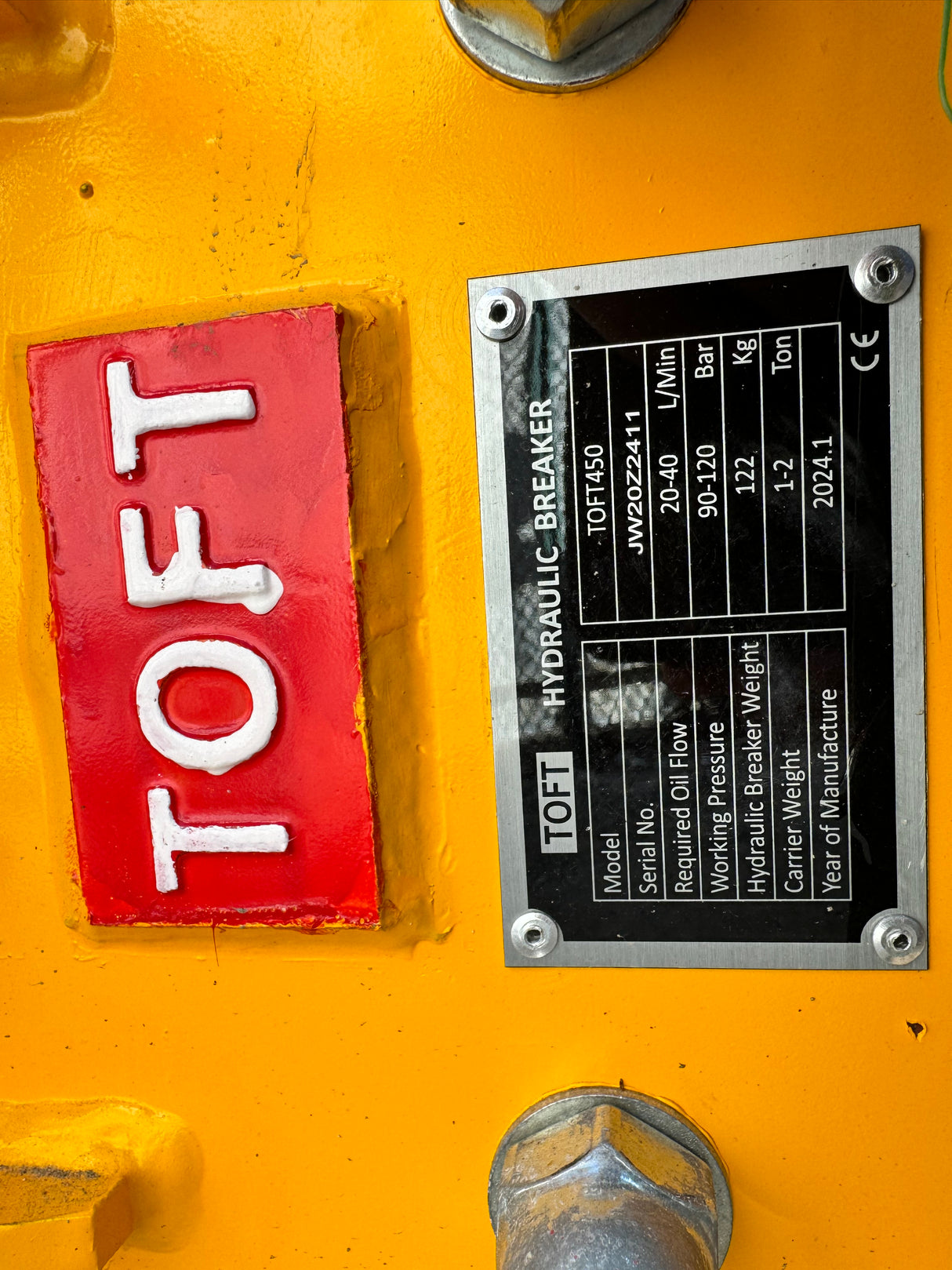 TOFT 450 HAMMER BREAKER ATTACHMENT FOR EXCAVATOR CAT 302 PC35