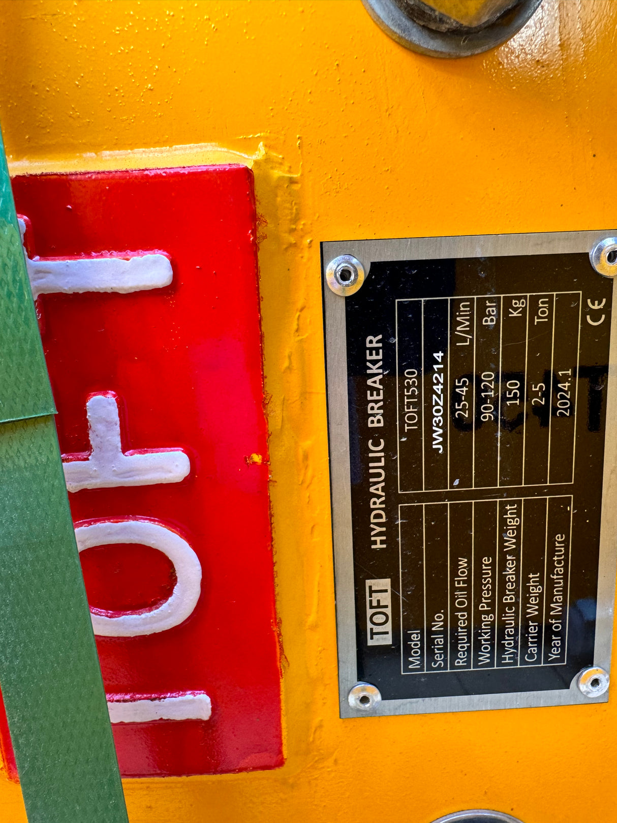 TOFT 530 HAMMER BREAKER ATTACHMENT FOR EXCAVATOR CAT 303 JD 35