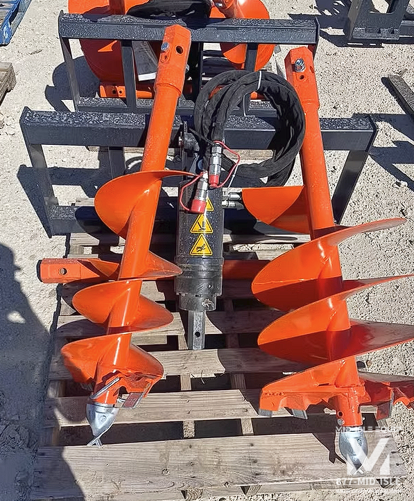 SKID STEER AUGER DRIVE WITH 12" 18" HEX BITS AND 48" EXTENSION