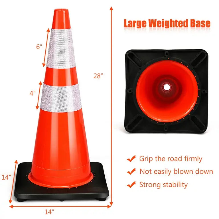 PVC Traffic Cone with Reflective Tape by My Store