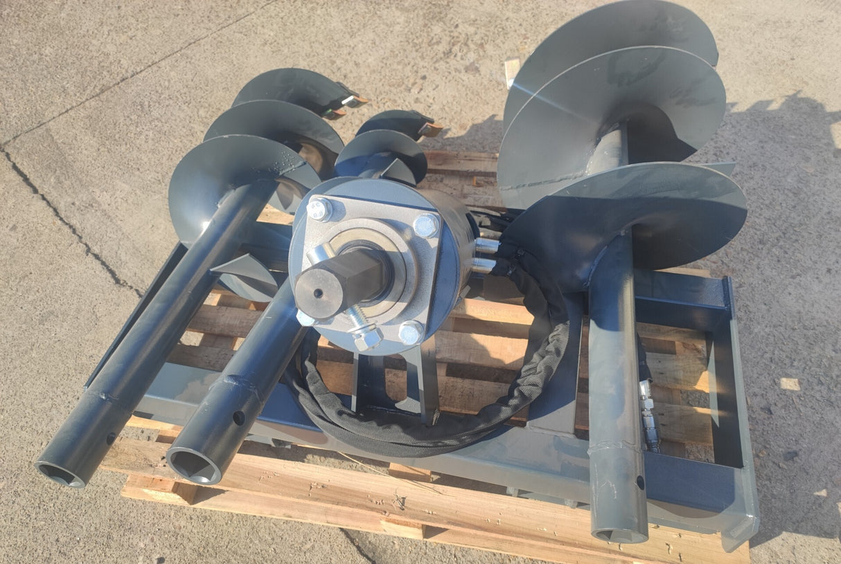 AUGER DRIVE ATTACHMENT FOR SKID STEER 3 BITS
