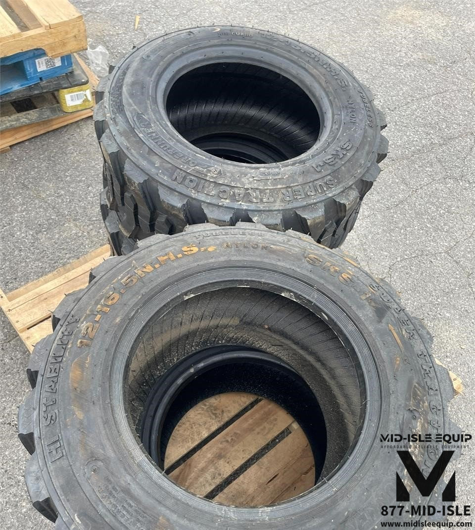 NEW SKID STEER TIRE SET 12-16.5 14 PLY