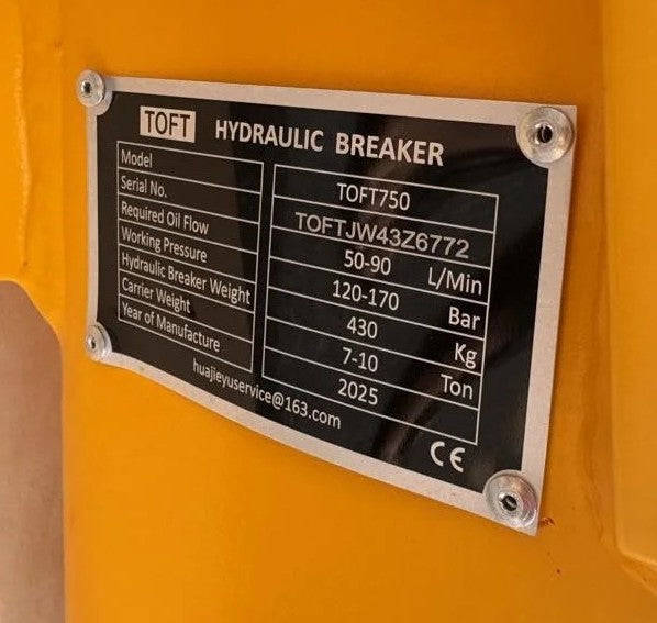 TOFT 750 EXCAVATOR HAMMER BREAKER ATTACHMENT