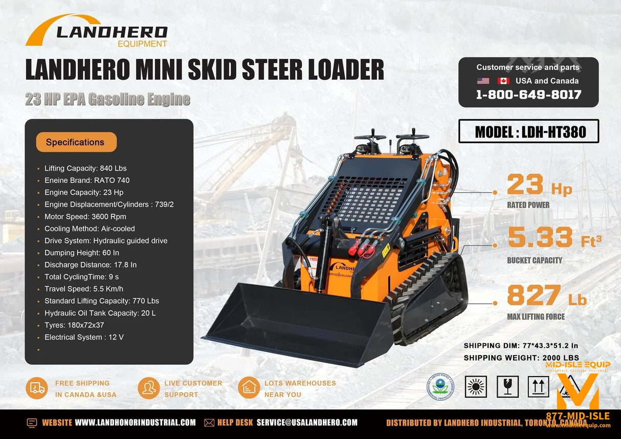 2025 LAND HERO LDH-HT380 MINI SKID TRACK LOADER