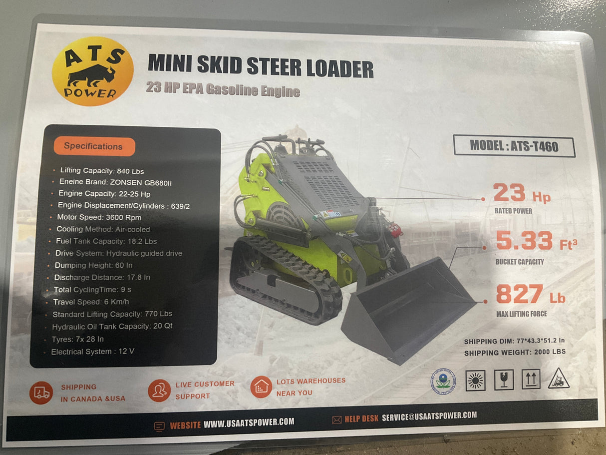 2026 ATS POWER T460 MINI SKID STEER TRACK LOADER