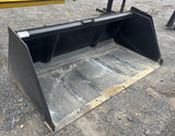 Snow bucket attachment for skid steer, 80-inch Wildcat high-capacity, black steel, universal fit