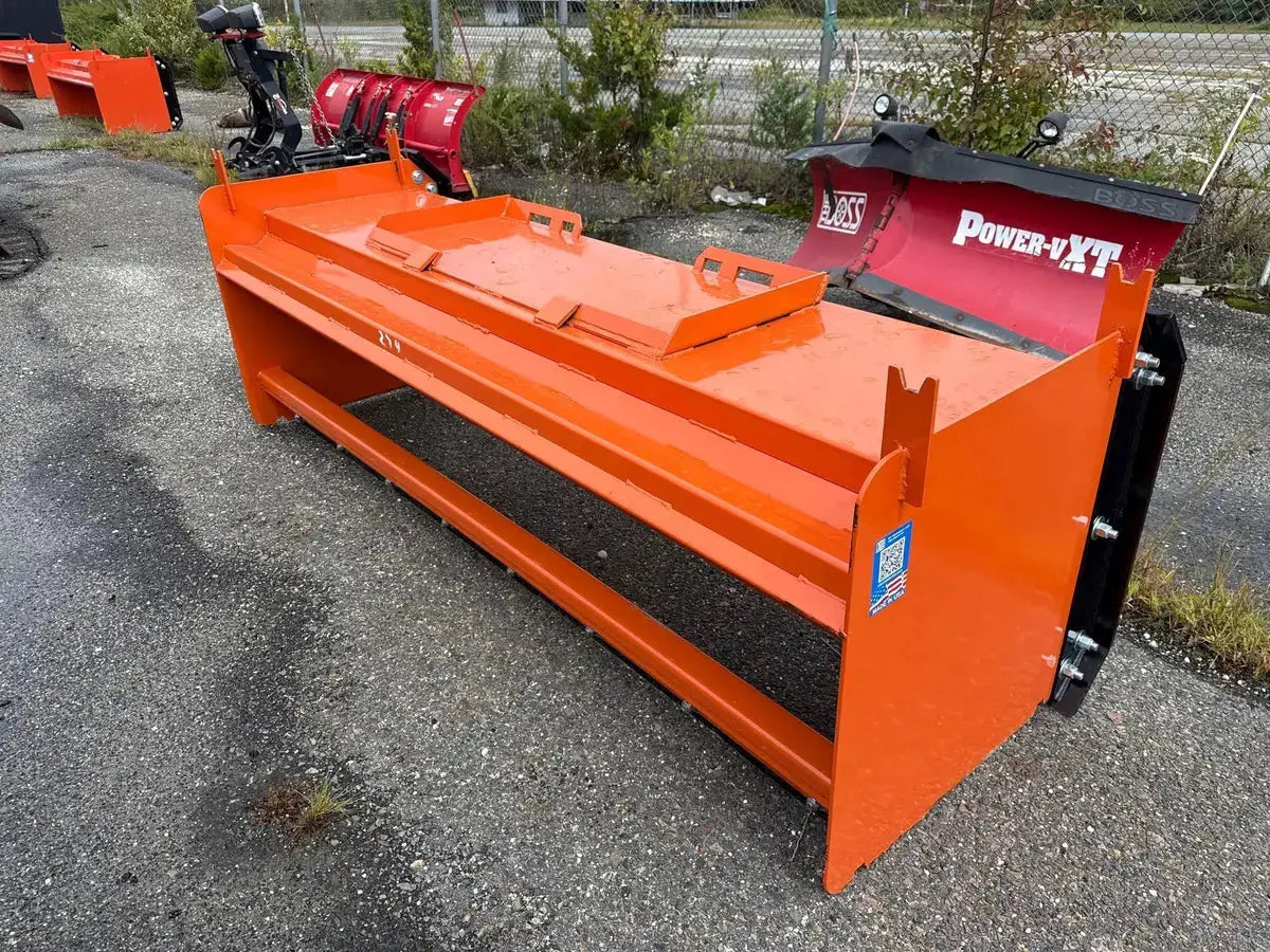 8' SNOW PUSHER BOX FOR SKID STEER WITH PULL BACK by KC Attachments