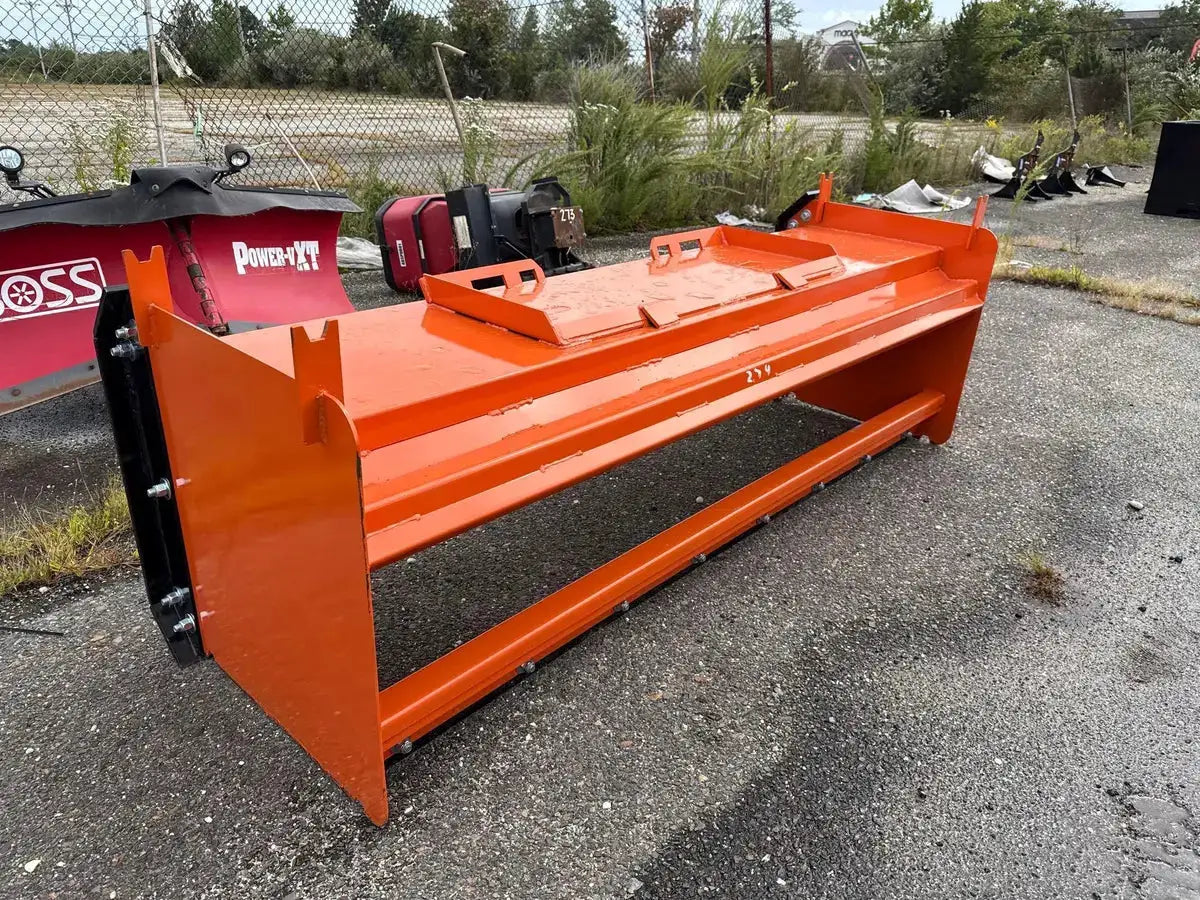 8' SNOW PUSHER BOX FOR SKID STEER WITH PULL BACK by KC Attachments