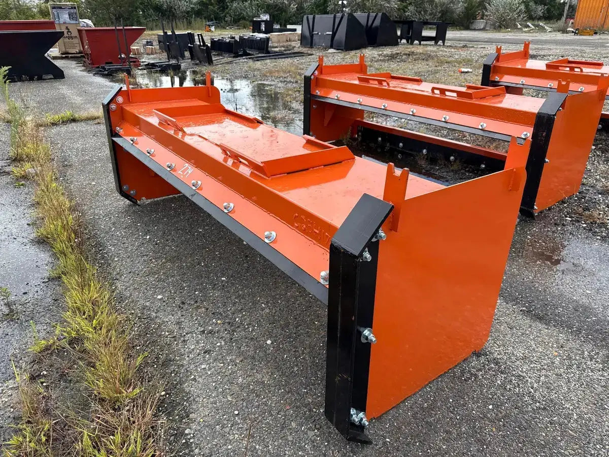 8' SNOW PUSHER BOX FOR SKID STEER WITH PULL BACK by KC Attachments