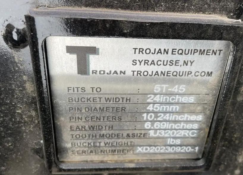 24" TROJAN DIGGING BUCKET FOR 5-TON EXCAVATOR PC55 CAT 305 by Trojan