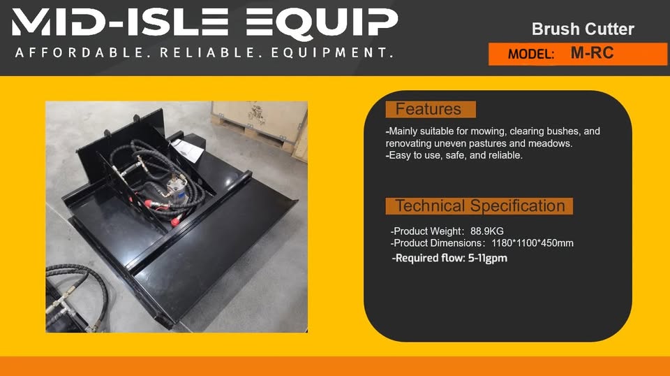 43" BRUSH CUTTER FOR MINI SKID STEER DINGO by AGT