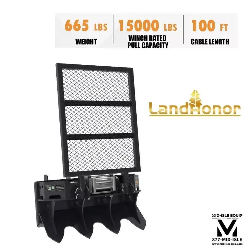 LANDHONOR 15K LB HYDRAULIC WINCH FOR SKID STEER by Land Honor