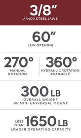 VIRNIG V20 MINI HYDRAULIC ROTATING TREE GRAPPLE