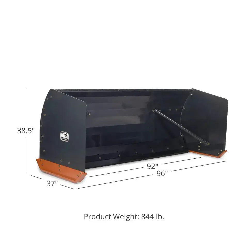 TITAN 92" SKID STEER SNOW PUSHER BOX RUBBER EDGE by Titan Attachments