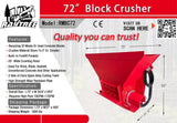RAYTREE 72" BLOCK CRUSHER ATTACHMENT FOR SKID STEER