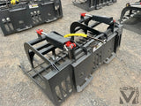 All-Star 72-inch skid steer grapple bucket with teeth, black steel, by Mid-Isle Equipment.
