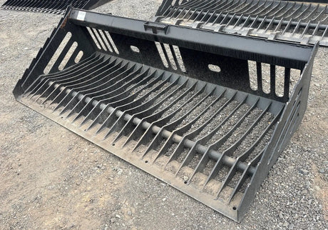 84-inch heavy-duty Wildcat skeleton rock bucket for skid steer attachment