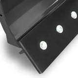 Virnig V50 hydraulic angle snow blade for skid steer, black steel with visible bolts