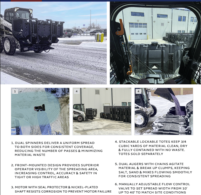 VIRNIG SALT SPREADER FOR SKID STEER