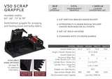 VIRNIG V50 78" SCRAP GRAPPLE BUCKET FOR SKID STEER