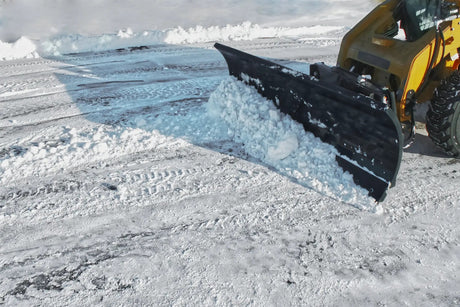 Virnig V50 hydraulic angle snow blade for skid-steer, black steel
