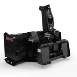 Virnig skid steer hydraulic two-stage snow blower attachment in black steel