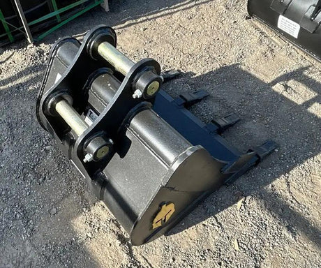 Trojan 24-inch excavator bucket attachment, black steel, for 3.5-ton CAT 303/304 and JD machines