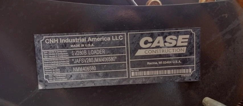 2022 CASE SV280B WHEEL SKID STEER LOADER