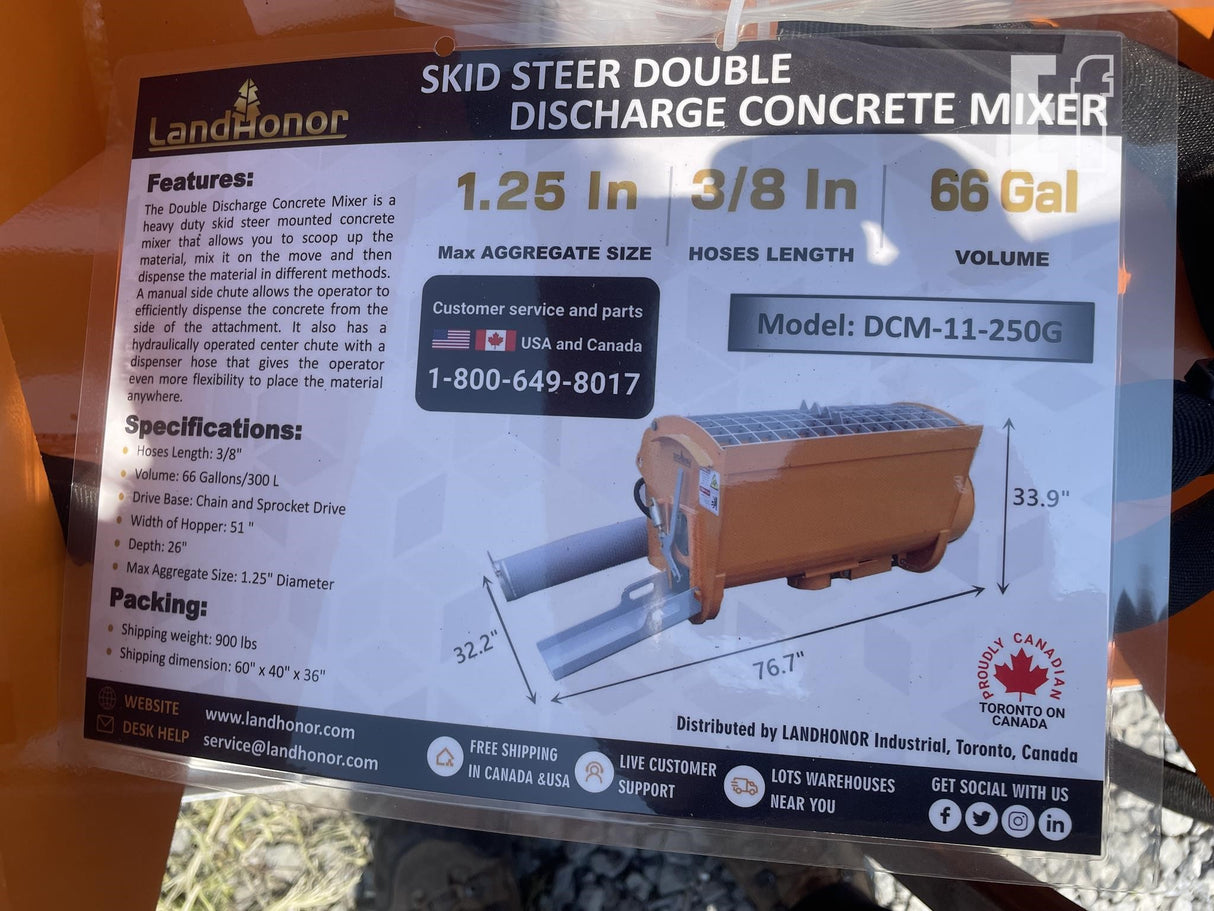 Wolverine Concrete Mixer for Skid Steer Attachment