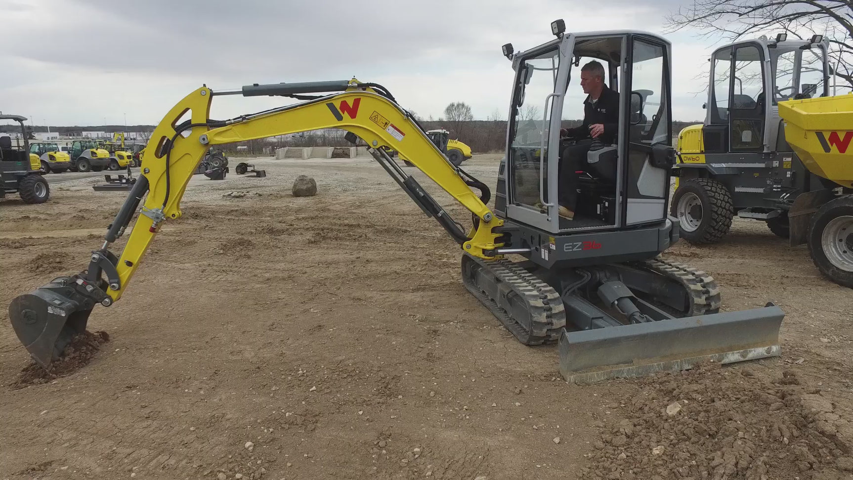 Wacker Neuson EZ36 Zero Tail Swing Long Stick Mini Excavator