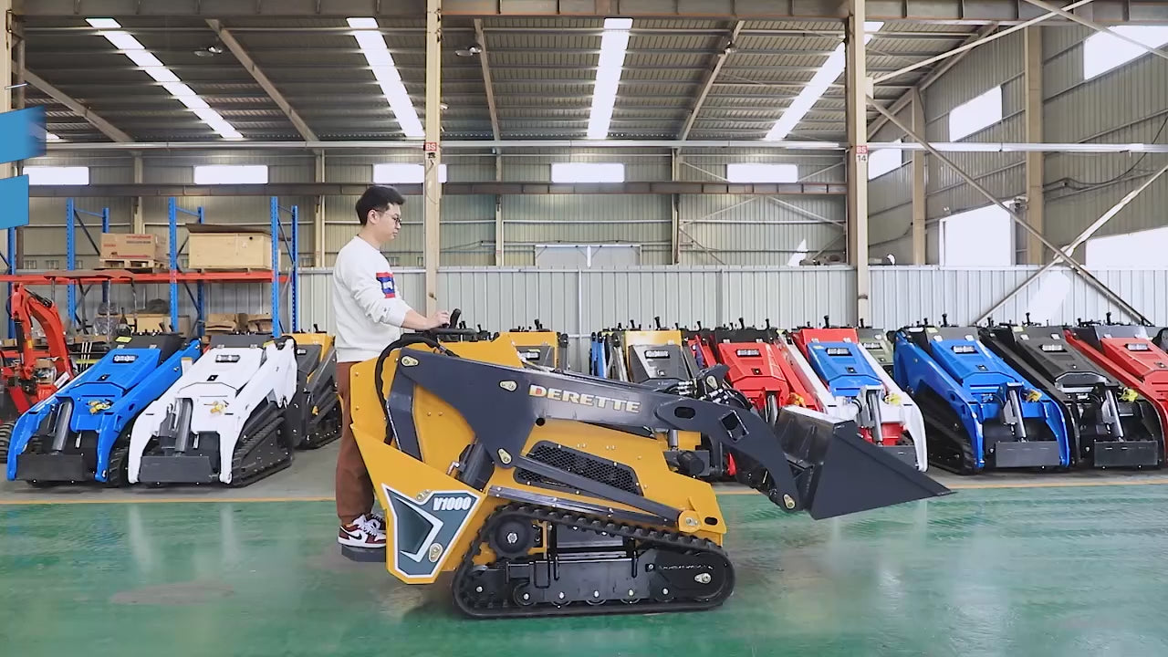 Derette V1000 25HP Kubota Diesel Mini Skid Steer Loader